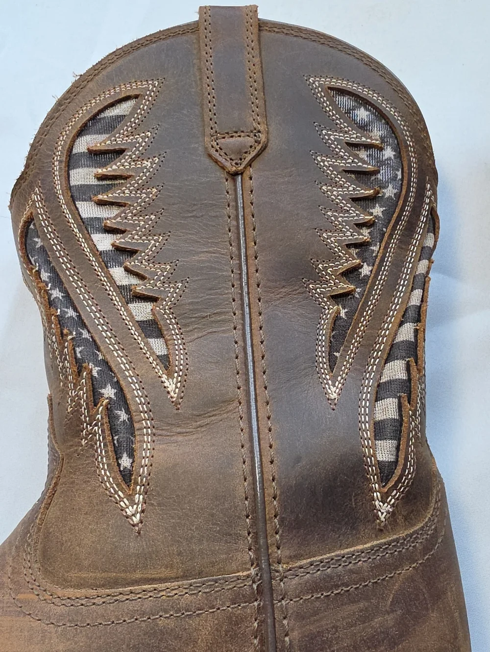 Ariat Women's Size 6 Distressed Brown Leather Western Cowgirl Boots US Flag